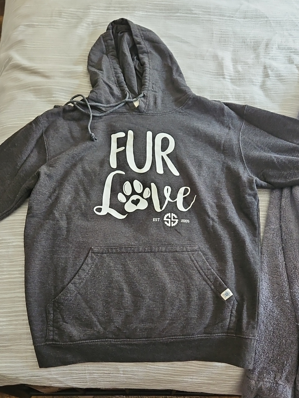 Simply Southern Dark Gray "Fur Love" Hooded Sweatshirt